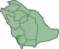 Carte de l'Arabie saoudite mettant en évidence la province d'Al Bahah.