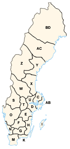 Les différents comtés suédois