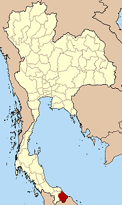 Province de Narathiwat en rouge