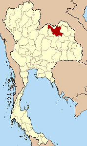 Province d'Udon Thani en rouge