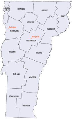 Comtés de l'État du Vermont