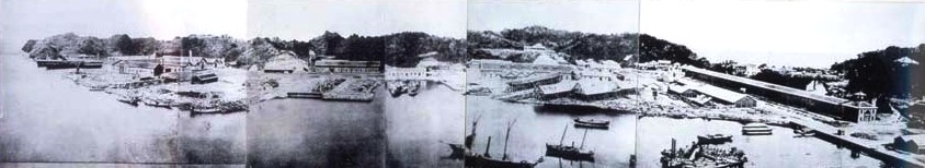 Construction de l'arsenal de Yokosuka vers 1870.