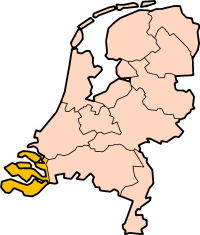 Localisation province Zélande des Pays-Bas