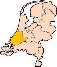 Localisation province Hollande-Méridionale des Pays-Bas