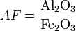 AF= \frac{\mathrm{Al_{2}O_{3}}}{\mathrm{ Fe_{2}O_{3}}}