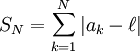S_N=\sum_{k=1}^N |a_k-\ell|