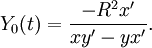 Y_0(t)=\frac{-R^2x'}{xy'-yx'}.